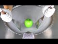 ASMR Apple Ice Cream Rolls How To Make A Green Apple To Rolled Fried Ice Cream Food Fruits