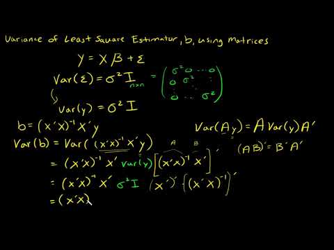 Least Square Estimators - Variance of Estimators Using Matrices