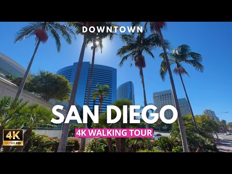 [4K]🇺🇸 WALKING Tour [FULL VERSION] Downtown SAN DIEGO, California, ❤️ virtual tour travel guide 🚶‍♂️