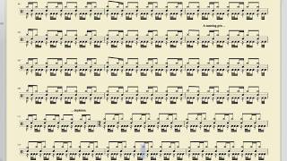 Meshuggah - Bleed (Drums only with scrolling transcription)