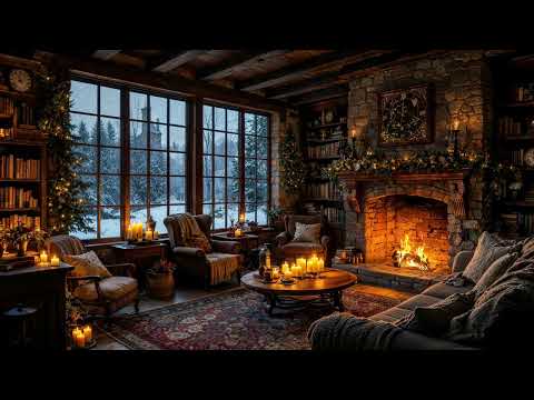 Winter Whispering Cabin ❄️✨ Cozy Fireplace & Soft Snowfall Ambience for Sleep, Study & Relaxation