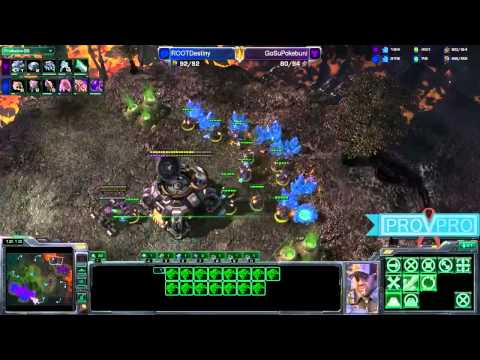 SC2 Showmatch - itsGosuPokeBunny (T) vs QxGDestiny (Z) - Best of 7 - Game 1 - Cast by Axel and EonSh