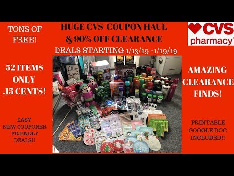 Huge CVS Coupon Haul & 90% Off Clearance~Deals Starting 1/13/19~52 Items Only .15 Cents~Tons of FREE Video