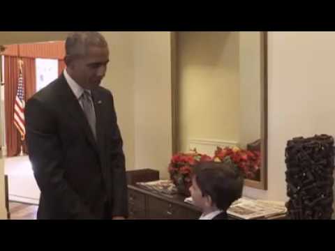 Obama meets 6 year old boy who offered syrian boy omran daqneesh his home