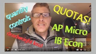Quantity Controls (quotas) and Deadweight Loss (AP Micro, IB Economics)