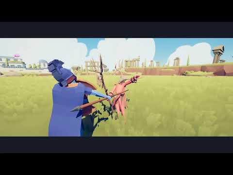 Totally Accurate Battle Simulator - Hoplite defeated Bone mage