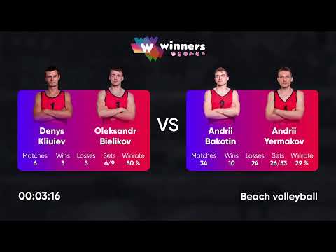 23:55 D. Kliuiev / O. Bielikov - A. Bakotin / A. Yermakov 21.04.2023 | Winners Beach Volleyball
