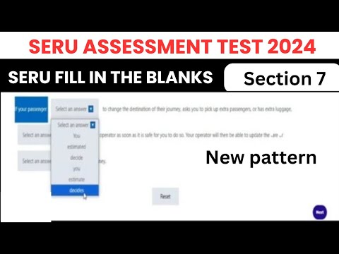 Section 7 SERU Fill in the Blanks New version 2024 | SERU assessment TFL, SERU mock test