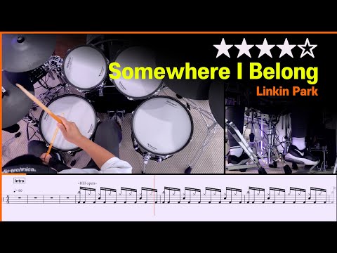 [Lv.14] Somewhere I Belong - Linkin Park (★★★★☆) Drum Cover with Sheet Music