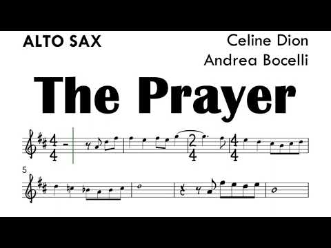 The Prayer Alto Sax Sheet Music Backing Track Play Along Partitura