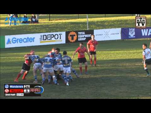 2015 NHRU Round 10 Premier 1 Highlights - Wanderers v Waratah