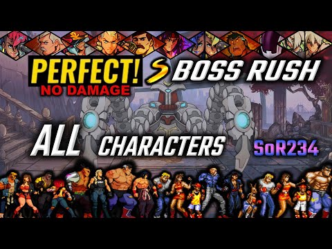 Streets of Rage 4 Boss Rush No Damage All Characters SoR234