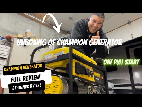 Unboxing of Champion Generator. How to setup a Champion Generator review. Generator setup for new Rv