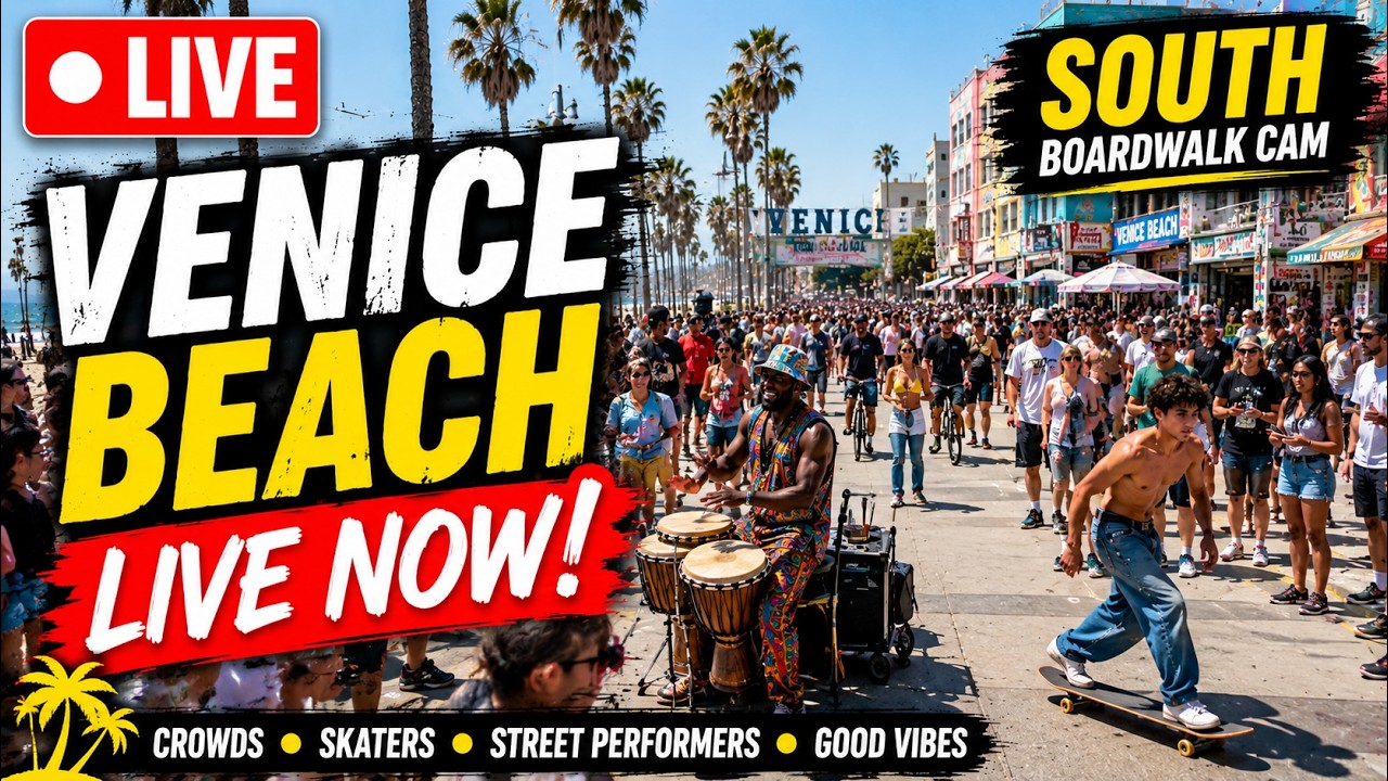 Live webcam view of Venice Beach Recreation Center Boardwalk