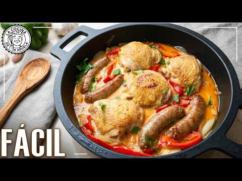 El POLLO de la ABUELA ITALIANA 🇮🇹 | Pollo Scarpariello SIN HORNO (Pollo con Salchichas)