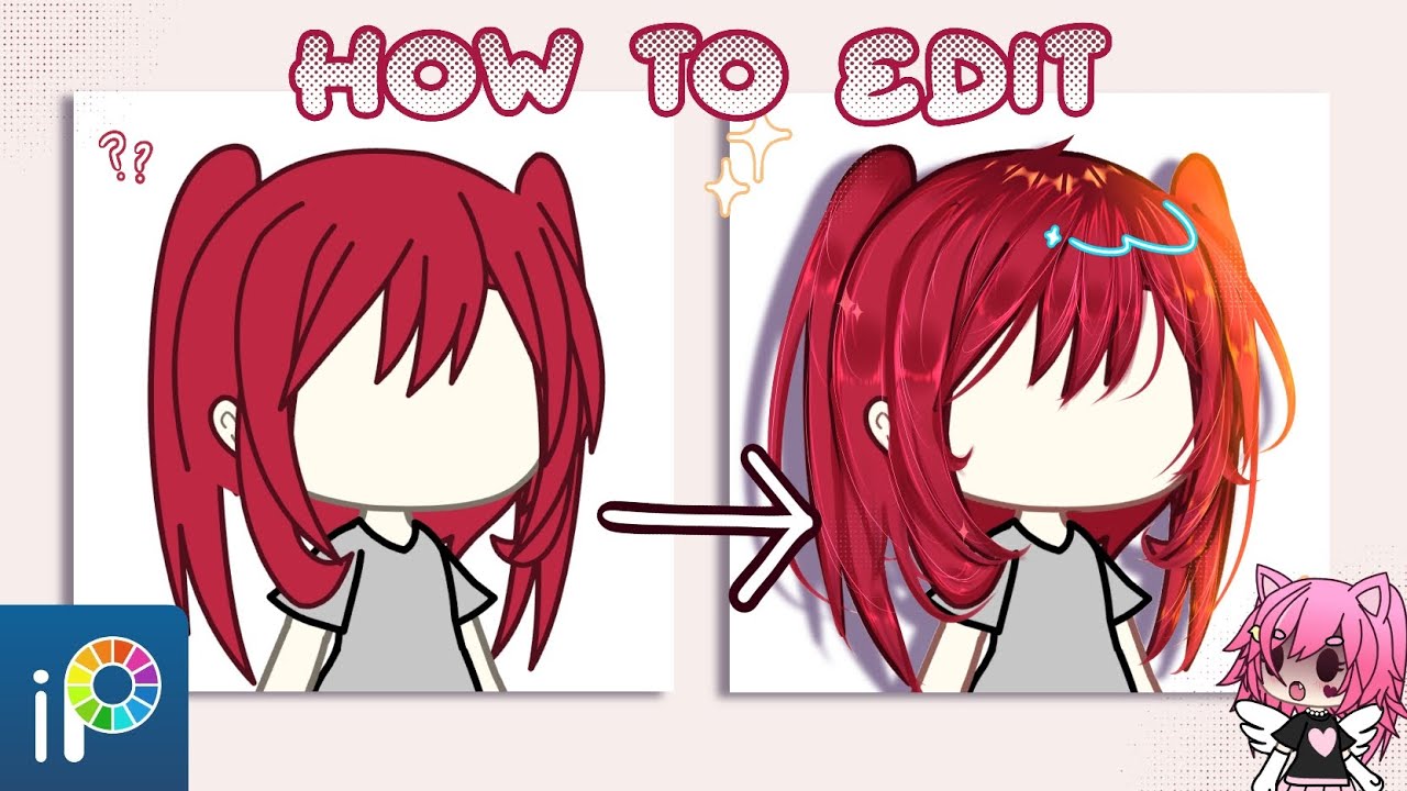 🎸| HOW TO EDIT RED HAIR? | Gacha Life Tutorial | Ibis paint X #pnkix 