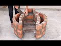 Build A Beautiful Smokeless Wood Stove With Red Bricks And Cement
