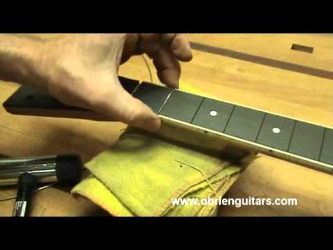 Robert O'Brien Online Guitar Building Course - Chapter 9 lesson 6 - fret installation