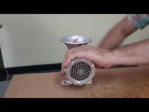 Meat mincer working