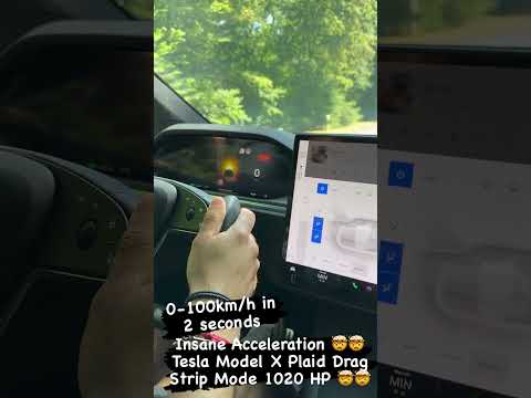 0-100 km/h in 2 sek 🤯 1.020 PS Tesla Model X Plaid Drag Strip Mode ⚡️ kranke Beschleunigung #tesla