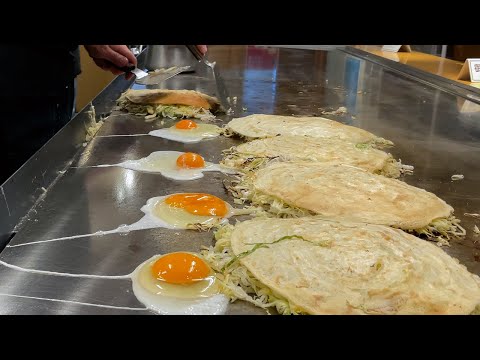 [Hakata Hassho] ¡Okonomiyaki tradicional de Hiroshima! ¡Los artesanos [Nishishinten] que se entrenaron con el maestro y heredaron el sabor seguramente lo harán delicioso! Comida callejera japonesa・OKONOMIYAKI