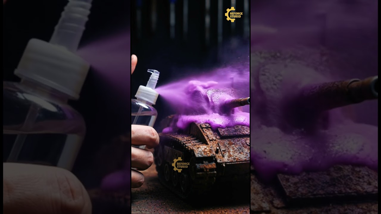 Removed the Rust From Mini Armored Tank Model #asmr #usa #art #rust #viral #shorts #satisfying #abcd