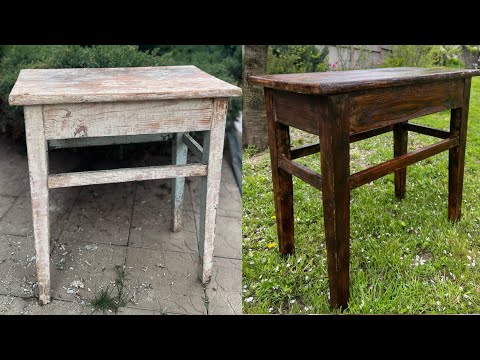 НОВАЯ ЖИЗНЬ СТАРОГО СТОЛА || Переделка старой мебели || NEW LIFE FOR AN OLD TABLE