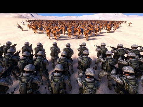 5,000 MODERN SOLDIERS Vs 10,000 GOLDEN KNIGHTS ULTIMATE EPIC BATTLE SIMULATOR UEBS