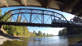 preview picture of video 'Amtrak train northbound, 4k'