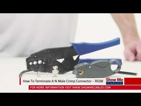 How To Make A N Male Crimp Connector - RG58 #608