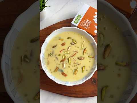 Creamy Sabudana Custard Kheer SAVE ITTOTRY SOONHereI have used mango 🥭 flavoured custard powder from