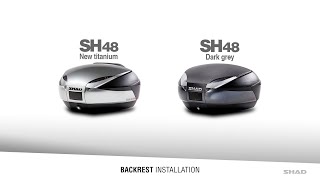 SHAD Vrchní kufr na motorku D0B48306R SH48 Tmavě šedá vč. opěrky, Karbonového víka a zámku PREMIUM lock