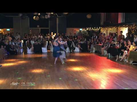  Virginia Pandolfi  and  Jonatan Aguero  are  dancing  to  the  tango  "  Copa de Ajenjo  "  by  Francisco Lomuto  at  Singapore International Tango Festival  in  2018