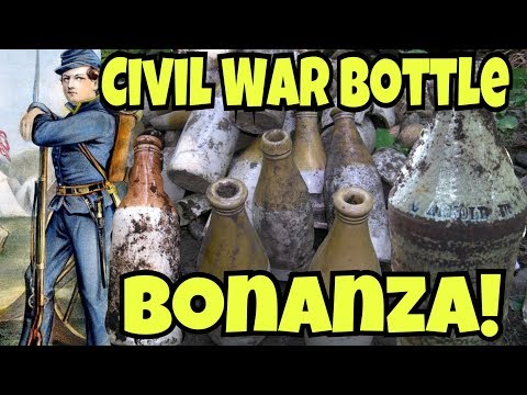 SICK Civil War Bottle Hoard DUG! Bottle Digging Metal Detecting Relic Hunting OMG! 100's of Bottles!