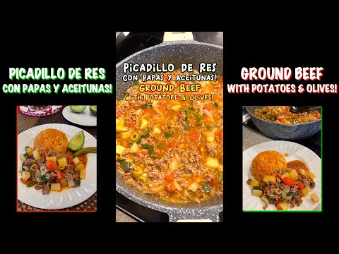 Picadillo de Res con Papas y Aceitunas - Como hacer Picadillo con Papas - Receta de Picadillo