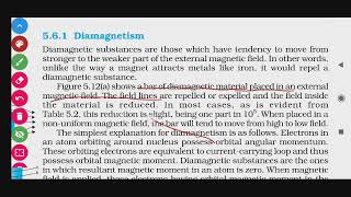 5.6.1 Diamagnetism NCERT PHYSICS CLASS XII CH 5 MAGNETISM AND MATTER