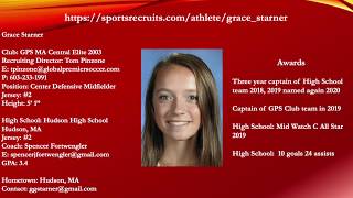 Grace Starner 2021 Soccer Highlight Video 2019