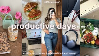 PRODUCTIVE days in my life!🌸 early mornings, working out, grocery shopping, & giveaway!