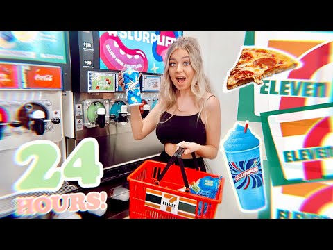 I Only Ate 7 ELEVEN Gas Station Foods for 24 HOURS!!