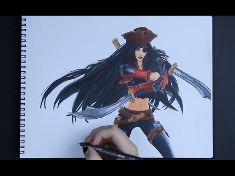 Drawing Bilgewater Katarina - (League of Legends)