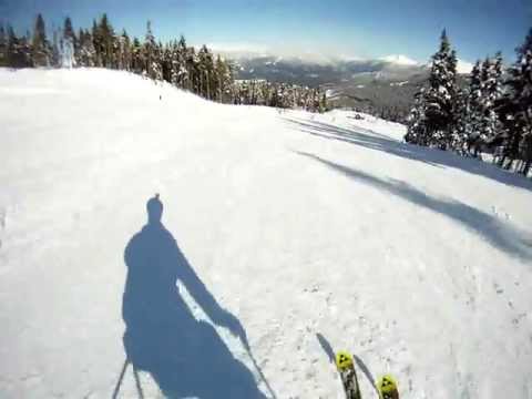 Skiing at Whistler - Whistler side, 1 March, 2012