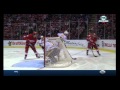 Henrik Zetterberg scores a goal from behind the goal ...