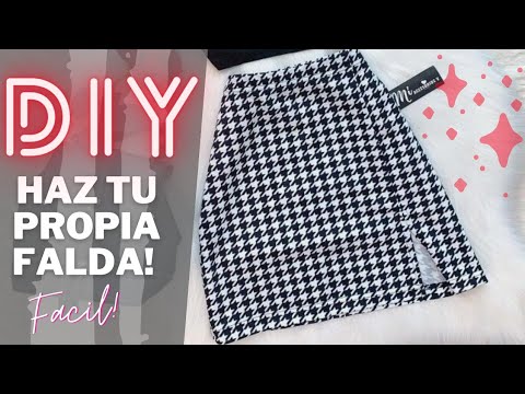Como hacer una mini falda con abertura en la pierna. ¡No creerás lo fácil que es!!