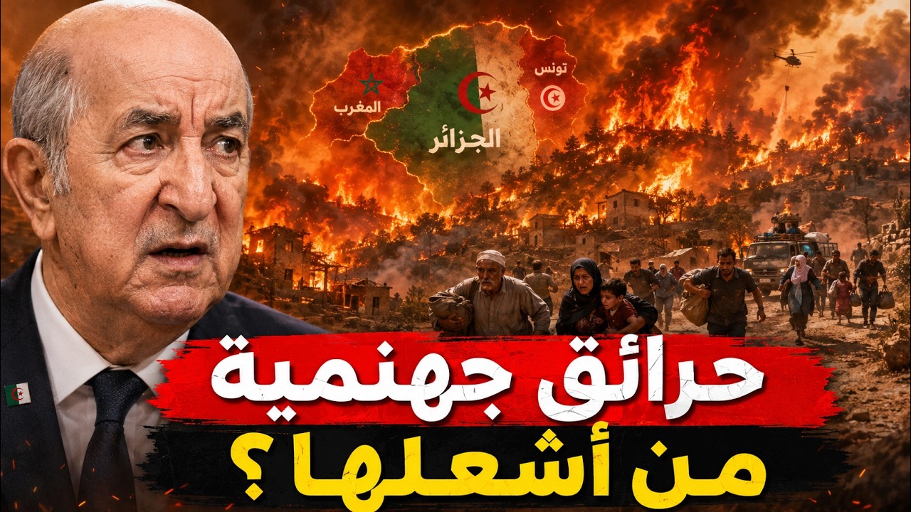 حرائق مرعبة تضرب الجزائر وتونس والمغرب .. 3700 حريق في دولة واحدة…. الجزائر تخل?
