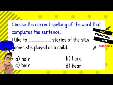English Practice Quiz| Questions with Answers| PEP & ESL