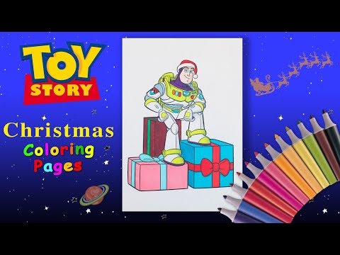 Toy story Coloring Page for kids. How to Draw Christmas Buzz Lightyear. Video