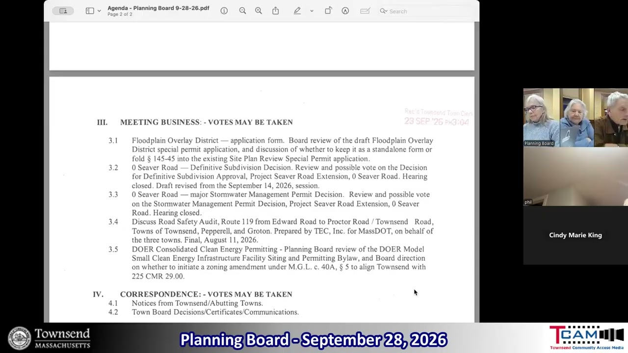 From the Planning Board