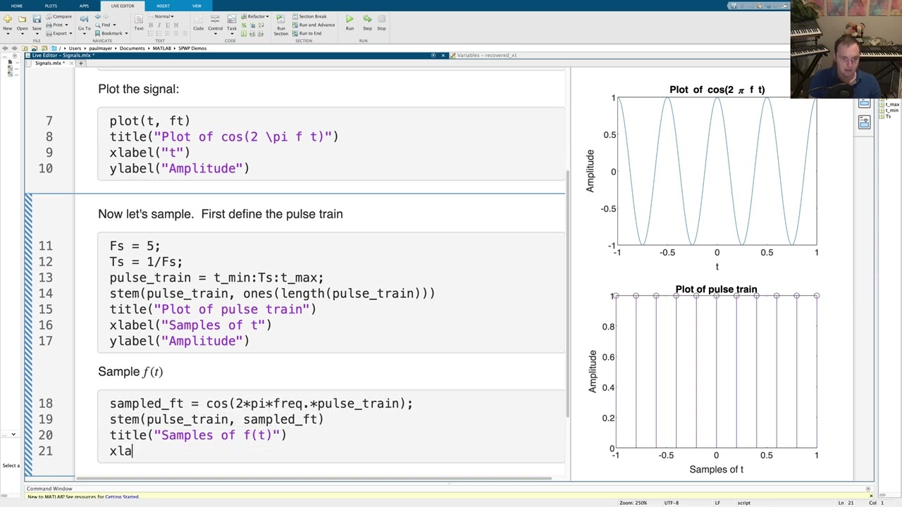 Representing Signals in Matlab (Sampling)