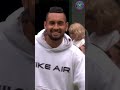 Nick Kyrgios forgets his tennis shoes