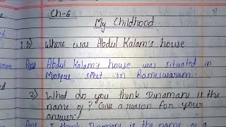 class 9 English beehive chapter 6 my childhood NCERT question answer.